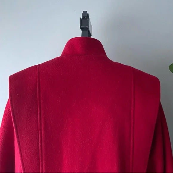 Vintage Ruby Red Women's Cape Coat - Picture 9 of 12